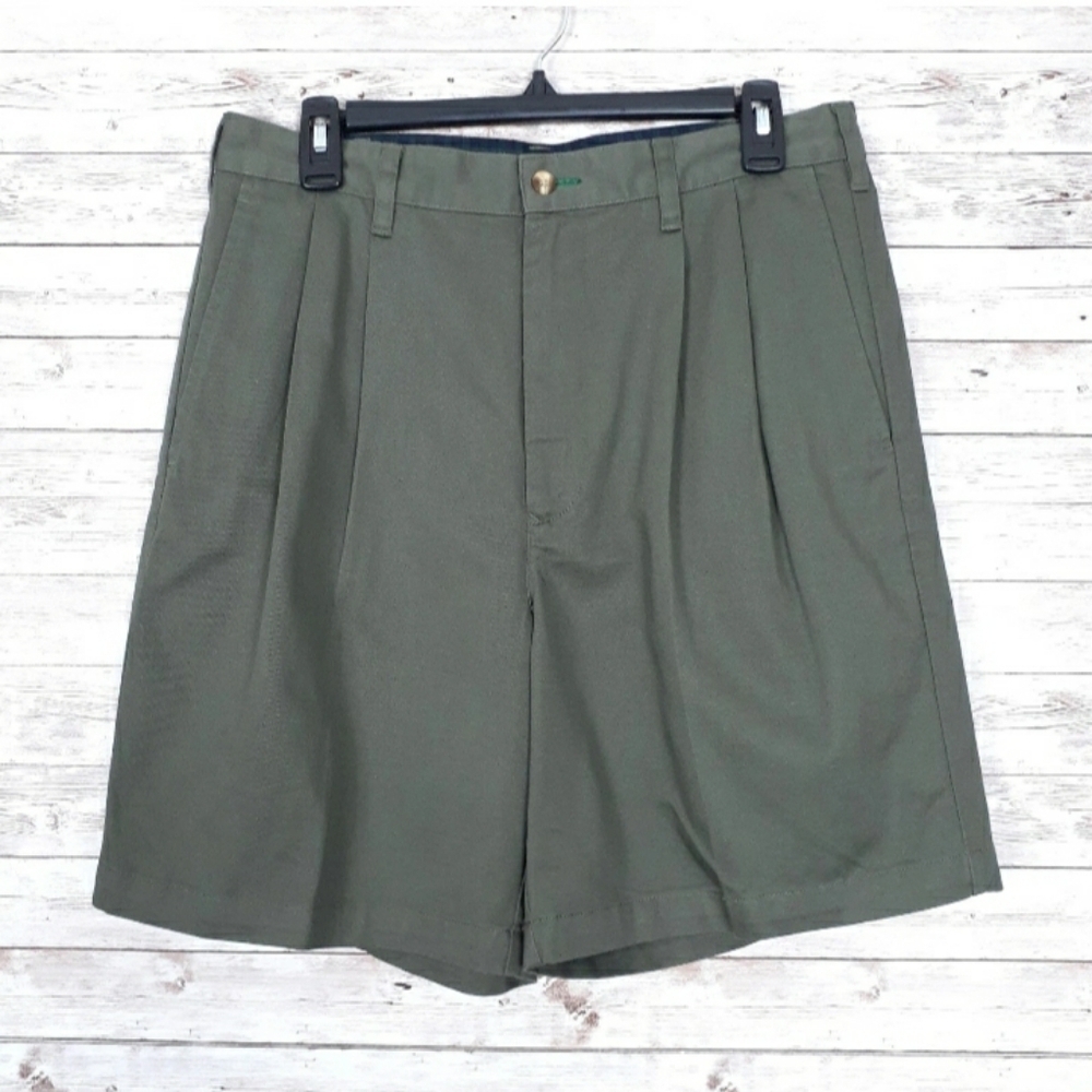 Vintage Tommy Hilfiger Mens Golf Shorts 32 Waist Pleated Green 587